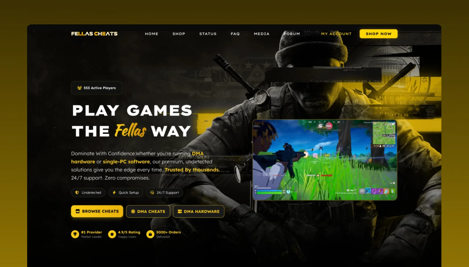 FellasCheats — Dashboard, Web